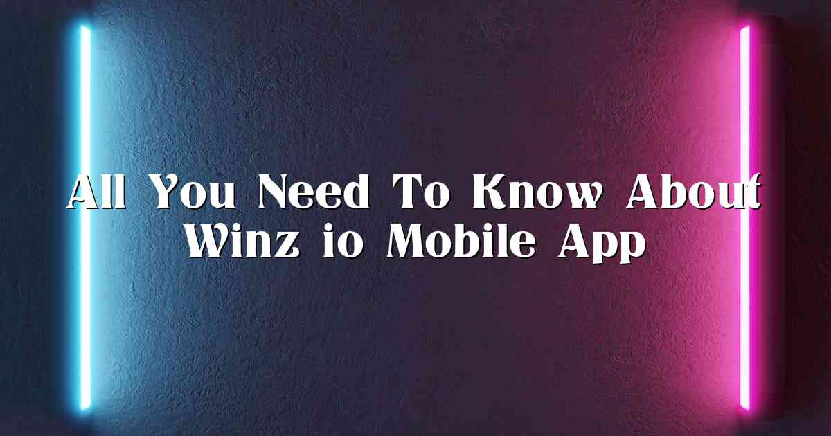 All You Need To Know About Winz io Mobile App